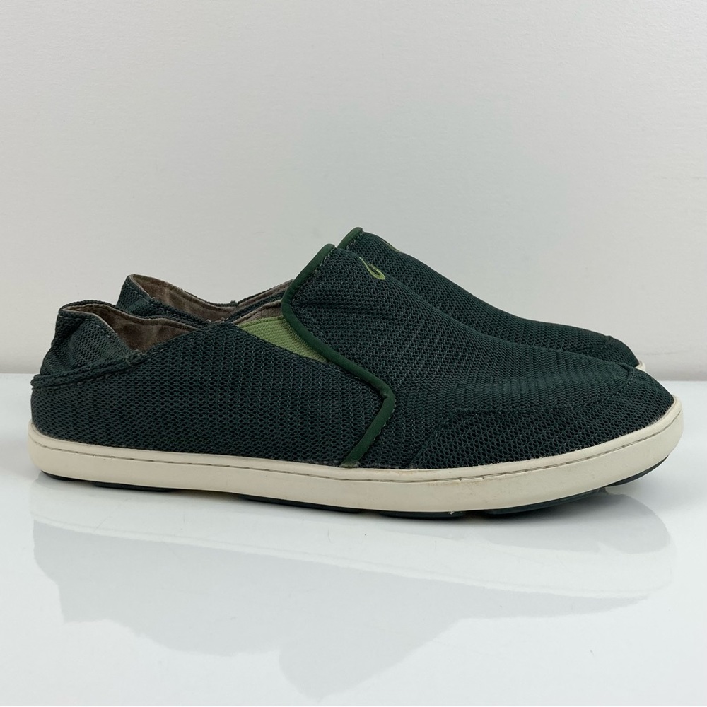 Olukai Men’s Nohea Mesh Forest Green Slip On Casual Loafer Shoes Size 8.0